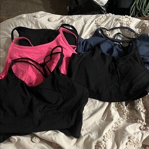 Stylish Black and Pink Sports Bra Set